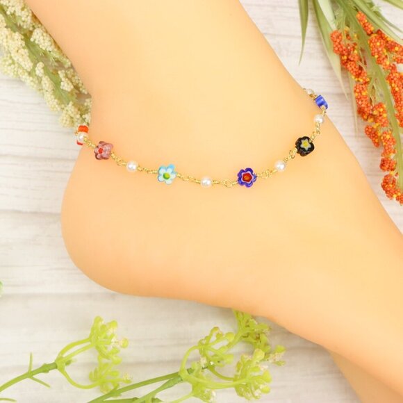 "Handmade Anklet – Elegant & Delicate Jewelry for Women | UNVRC1337 - Picture 9 of 10